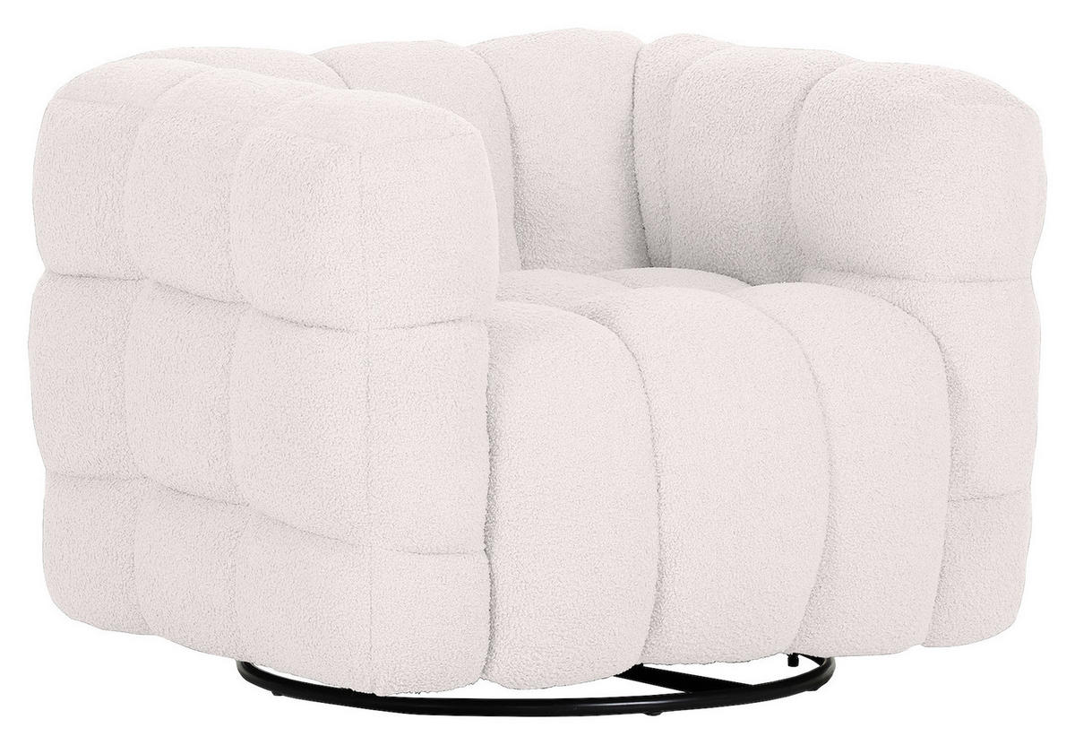 SESSEL in Flachgewebe Weiss  - Weiss/Schwarz, Konventionell, Textil/Metall (97/71/87cm) - Carryhome