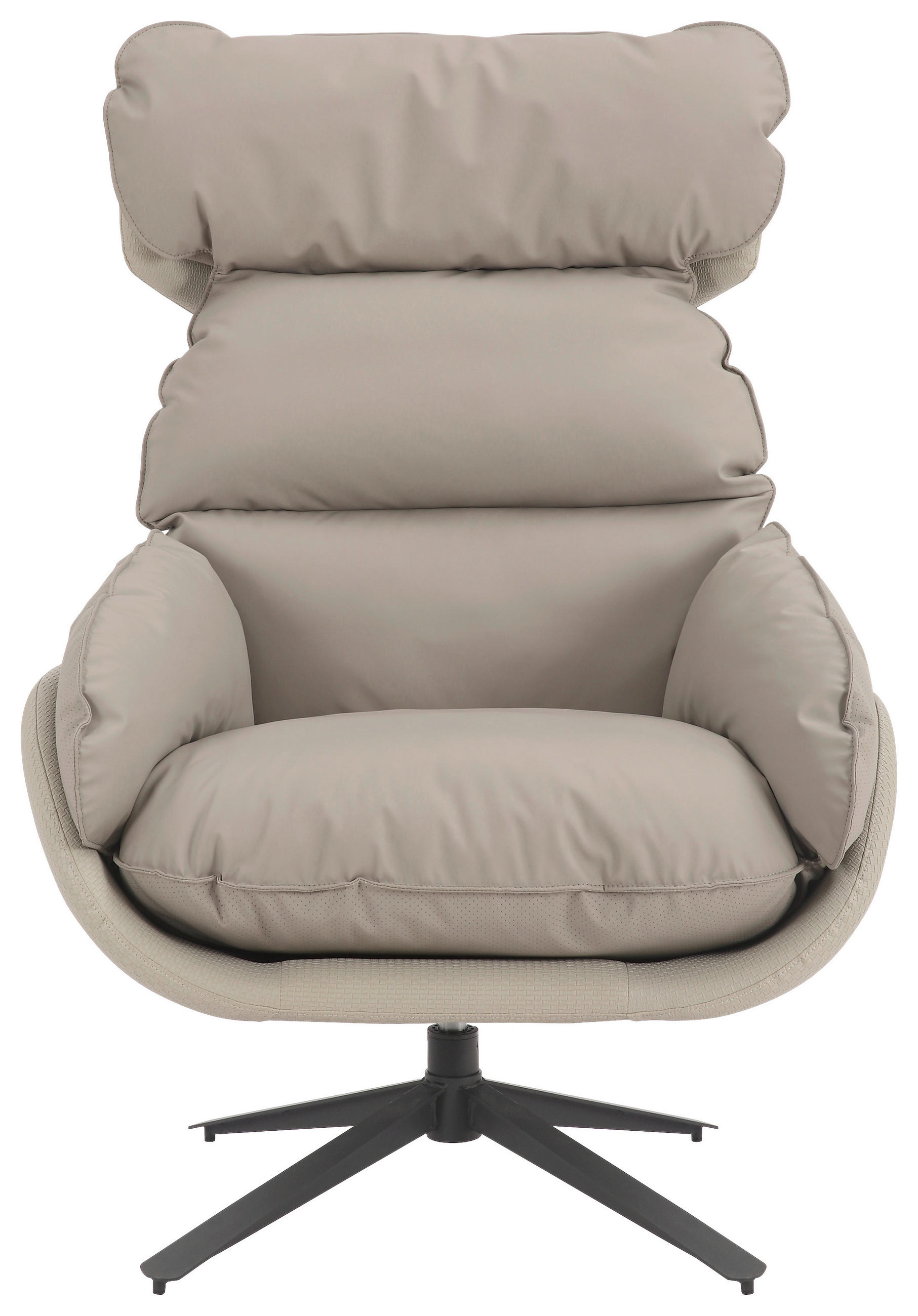 RELAXSESSEL Lederlook    - Taupe, MODERN, Textil (81/109/95cm) - MID.YOU