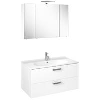 BADEZIMMER 3-teilig  in 100 cm  - Chromfarben/Weiß Hochglanz, Basics, Keramik/Holzwerkstoff (100cm) - Welnova