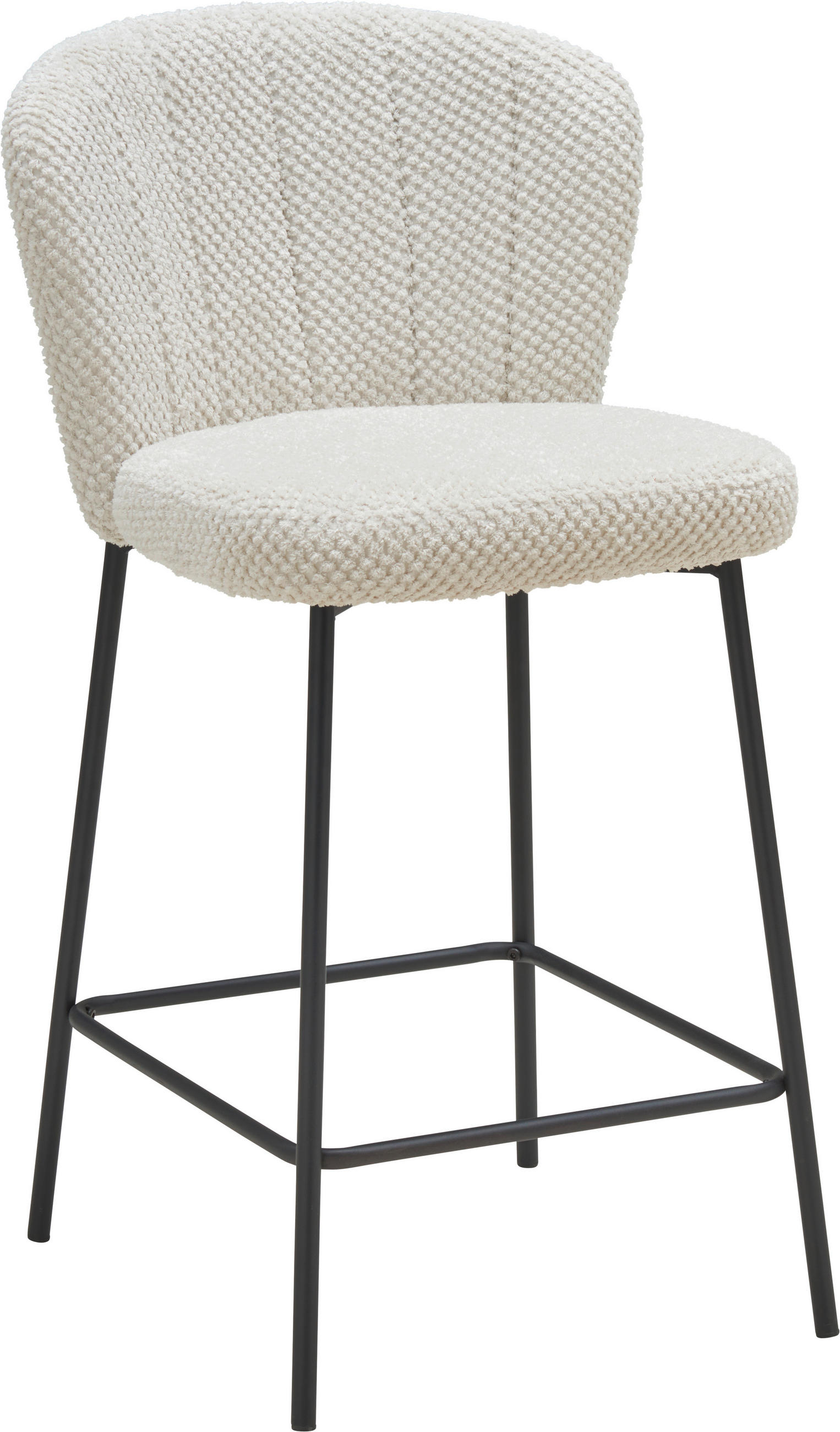 BARHOCKER Struktur Beige Eisen Pappel Sperrholz  - Beige/Schwarz, LIFESTYLE, Holz/Textil (55/101/59cm) - Livetastic