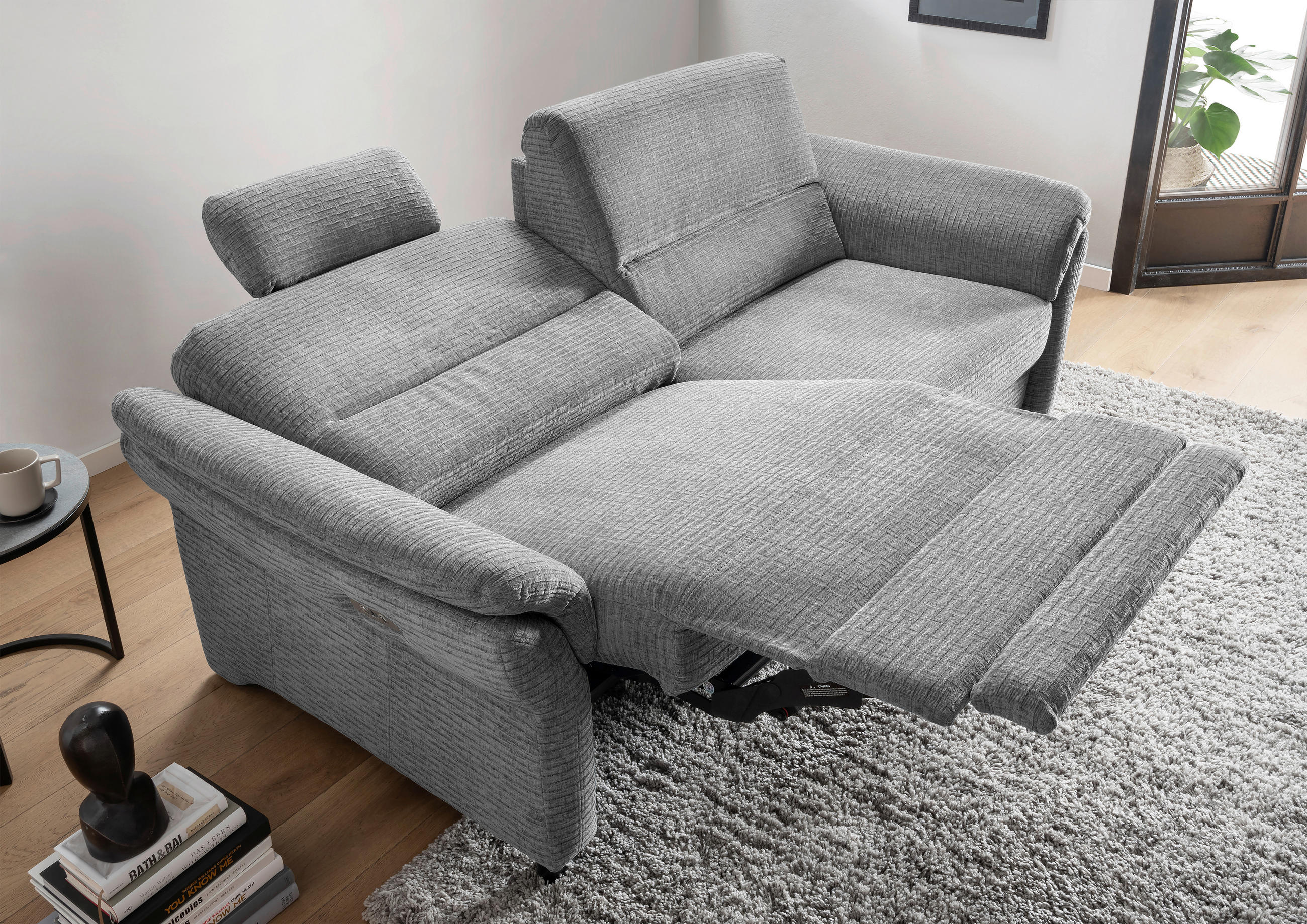 3-SITZER-SOFA Mikrofaser Grau  - Schwarz/Grau, MODERN, Holz/Textil (192/90/89cm) - Livetastic