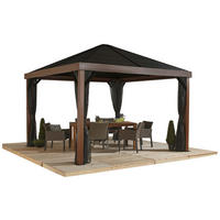PAVILLON 363/310/363 cm Aluminium  - Braun, Basics, Metall (363/310/363cm)