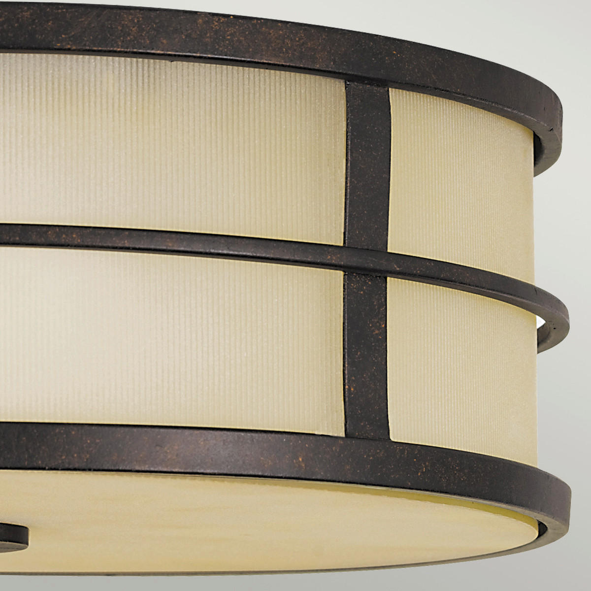 DECKENLEUCHTE  34.3/12.4 cm    - Dunkelbraun/Bronzefarben, Natur, Metall (34.3/12.4cm) - Elstead Lighting