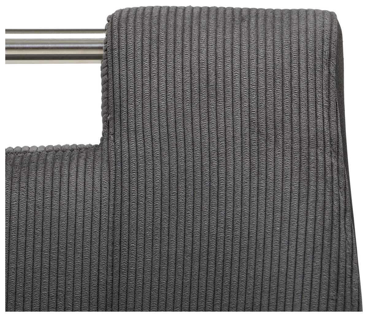 SVIKTSTOL i järn mikrofiber  - kromfärg/grå, Design, metall/textil (45/97/59cm) - Carryhome