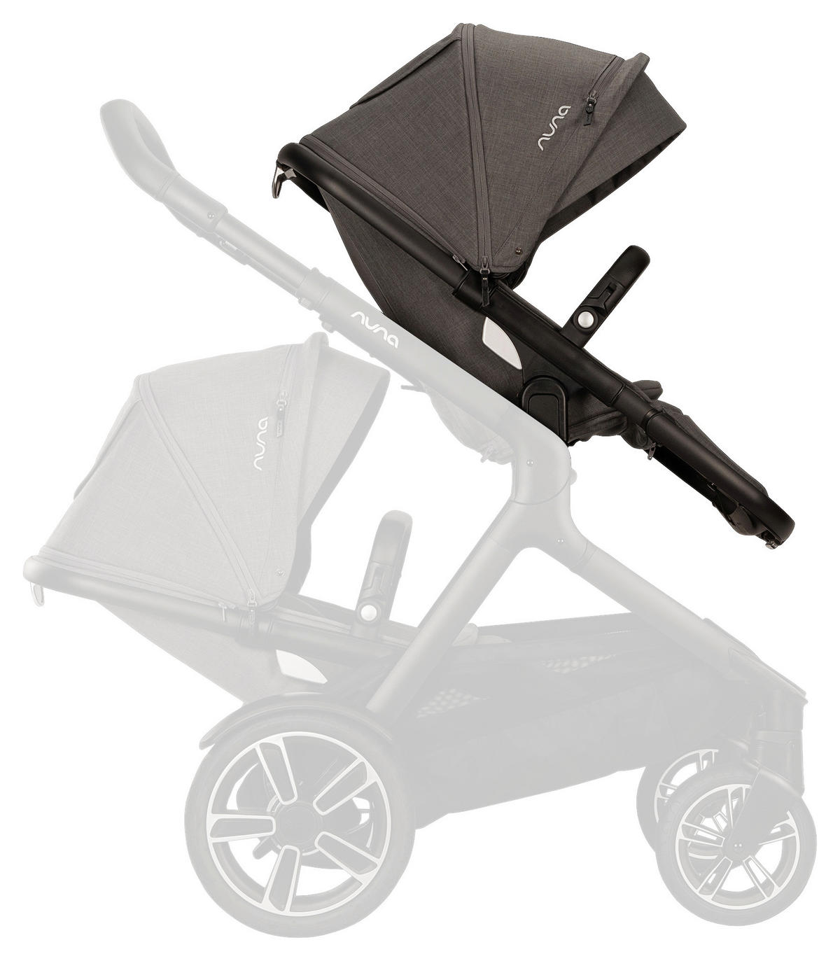 GESCHWISTERSITZ - Schwarz/Grau, Basics, Textil/Metall (24/42/91cm) - Nuna