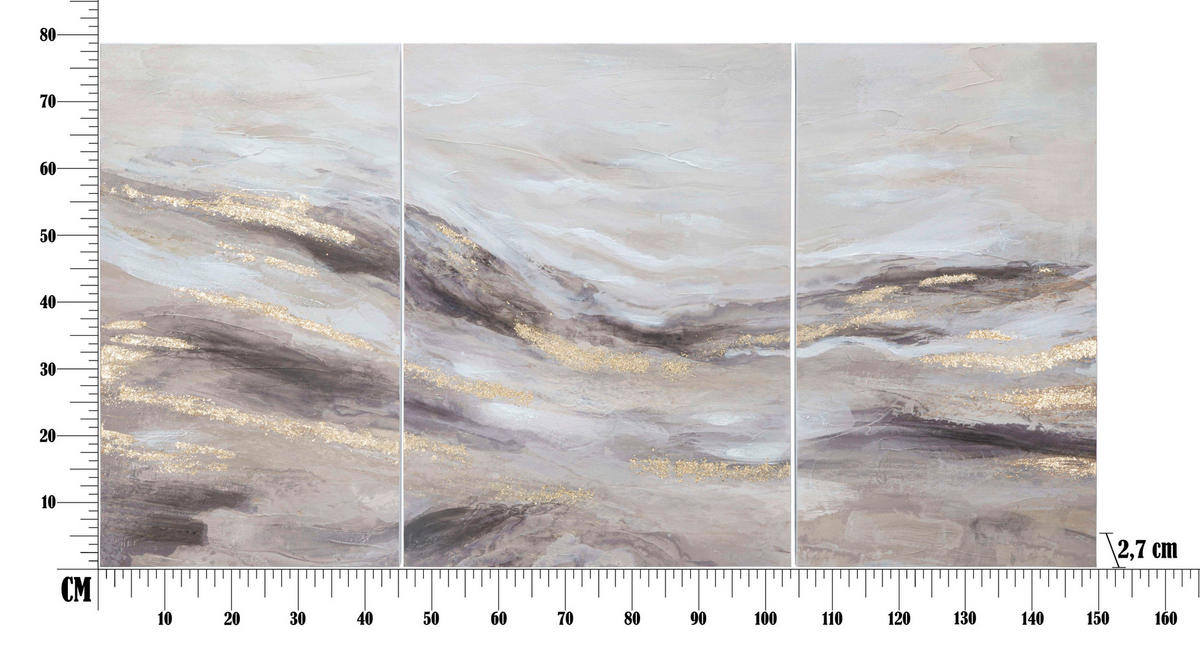 LEINWANDBILD 150/80/2.7 cm  - Multicolor, Basics, Holz/Textil (150/80/2.7cm)