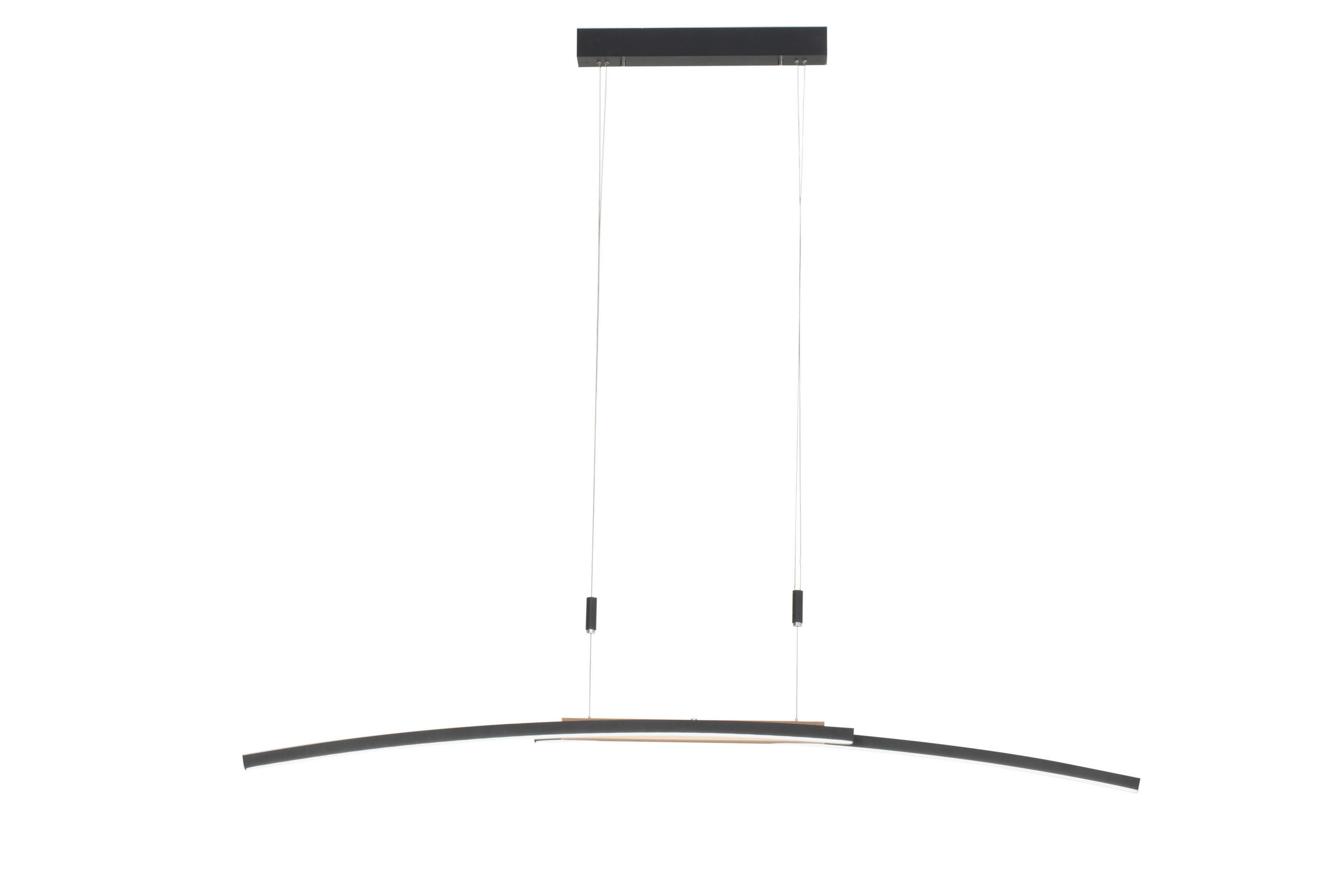 ZÁVĚSNÉ LED SVÍTIDLO, 130/6,5/155 cm  - černá, Basics, kov/dřevo (130/6,5/155cm) - Dieter Knoll