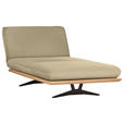 OTTOMANE Palermo in Echtleder Beige  - Beige/Schwarz, Design, Leder/Holz (114/92/165cm) - Dieter Knoll