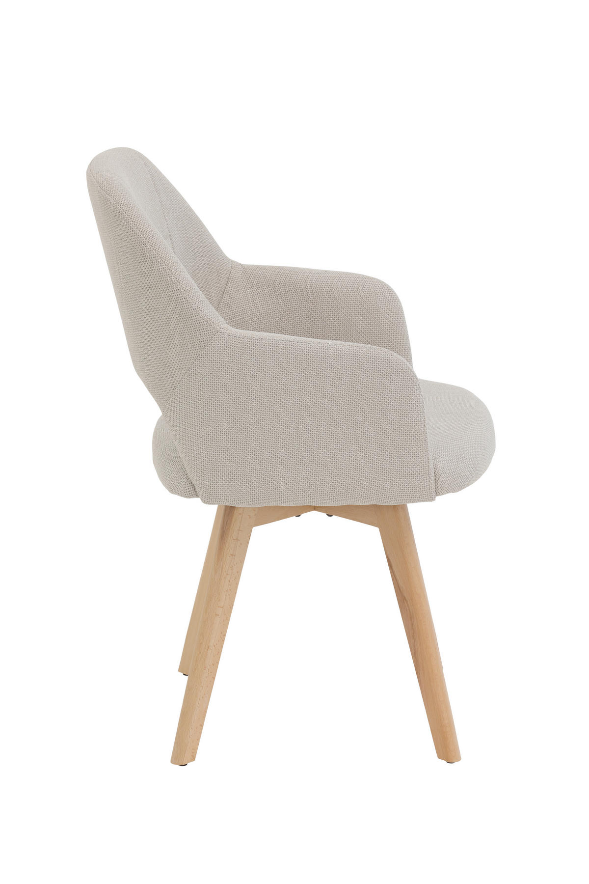 SESSELSET in Webstoff, Mikrofaser Beige  - Beige/Buchefarben, MODERN, Holz/Textil (57/88/61cm) - P & B