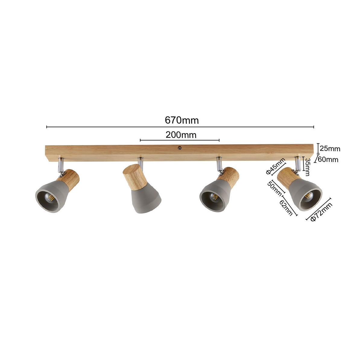 STRAHLER Alina 77/7,2/12,3 cm  - Eschefarben/Grau, Natur, Holz/Stein (77/7,2/12,3cm) - Novel