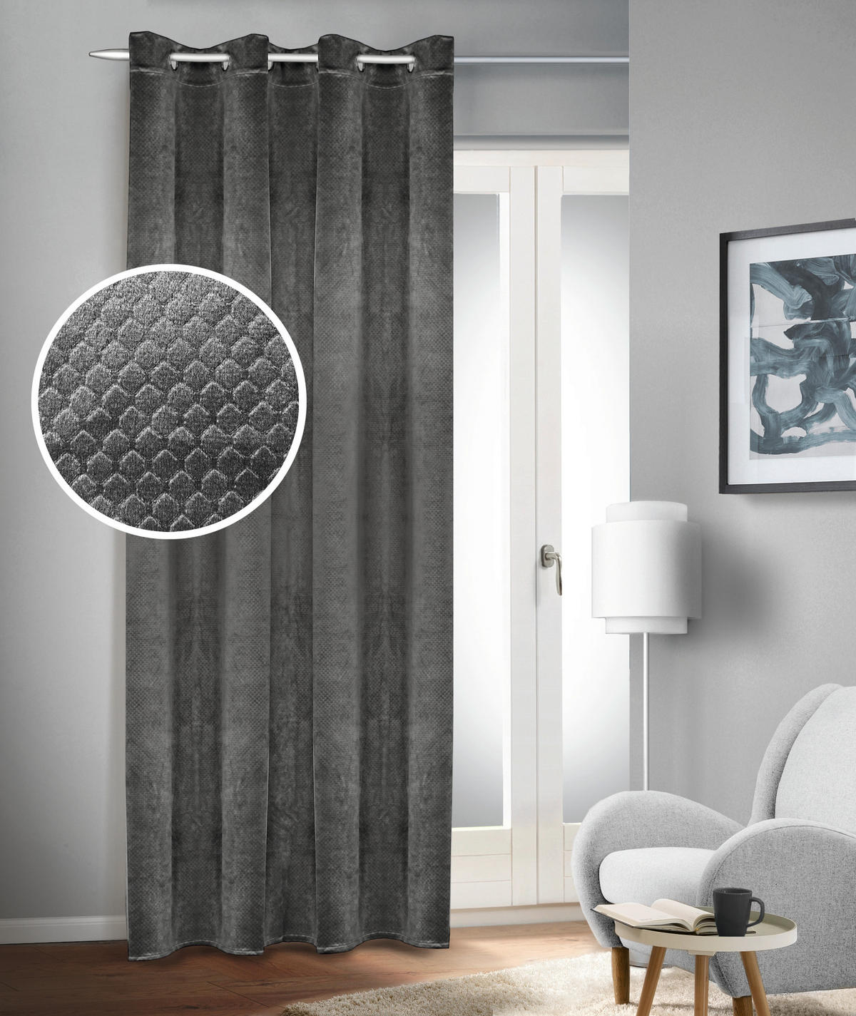 FERTIGVORHANG blickdicht  - Grau, Basics, Textil (135/245cm)