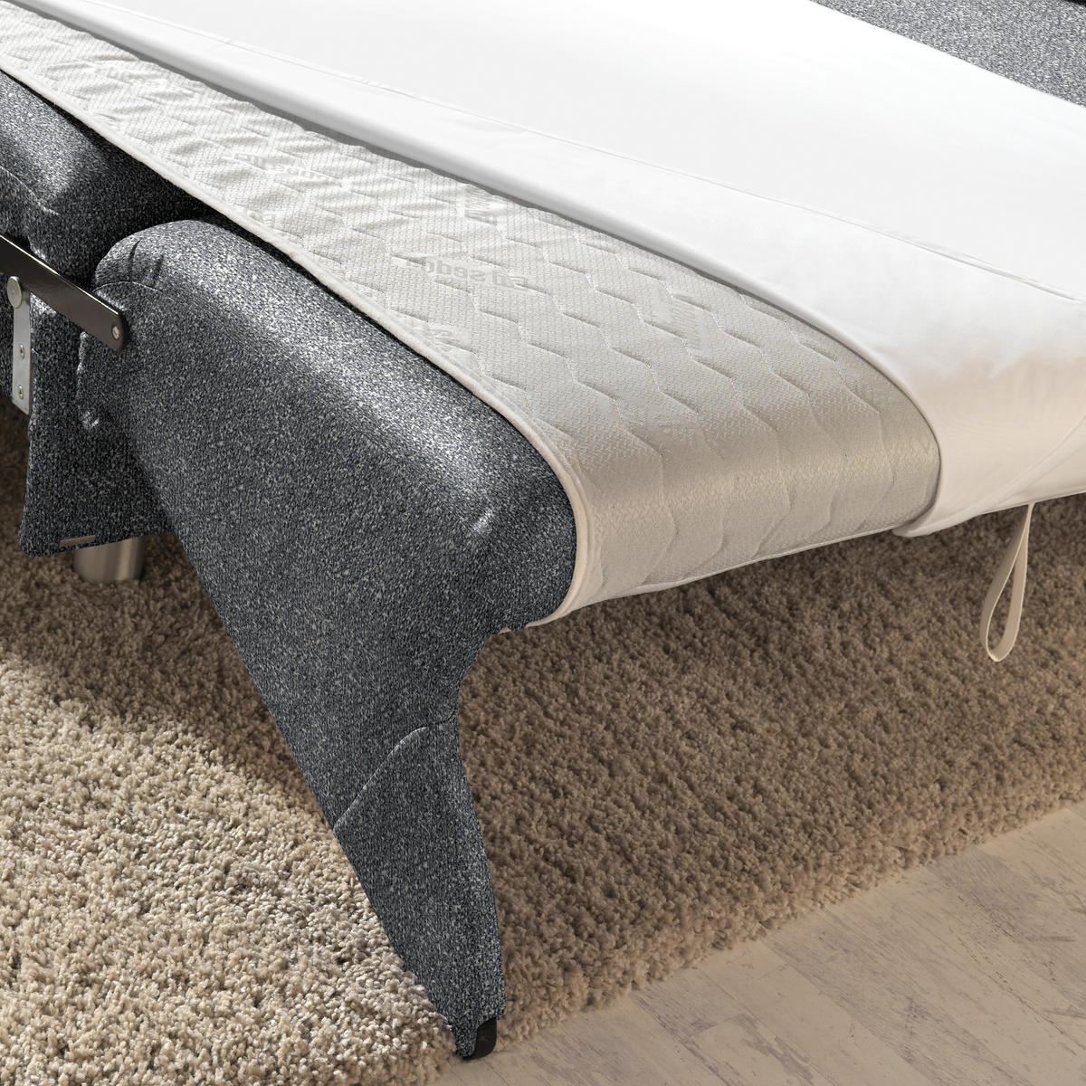 ECKSOFA  in Mikrovelours Grau  227/208 cm  - Alufarben/Grau, KONVENTIONELL, Textil/Metall (227/208cm) - Sedda