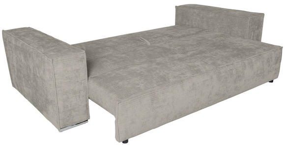 BIGSOFA in Flachgewebe Creme  - Chromfarben/Creme, KONVENTIONELL, Textil/Metall (256/68/122cm) - Carryhome