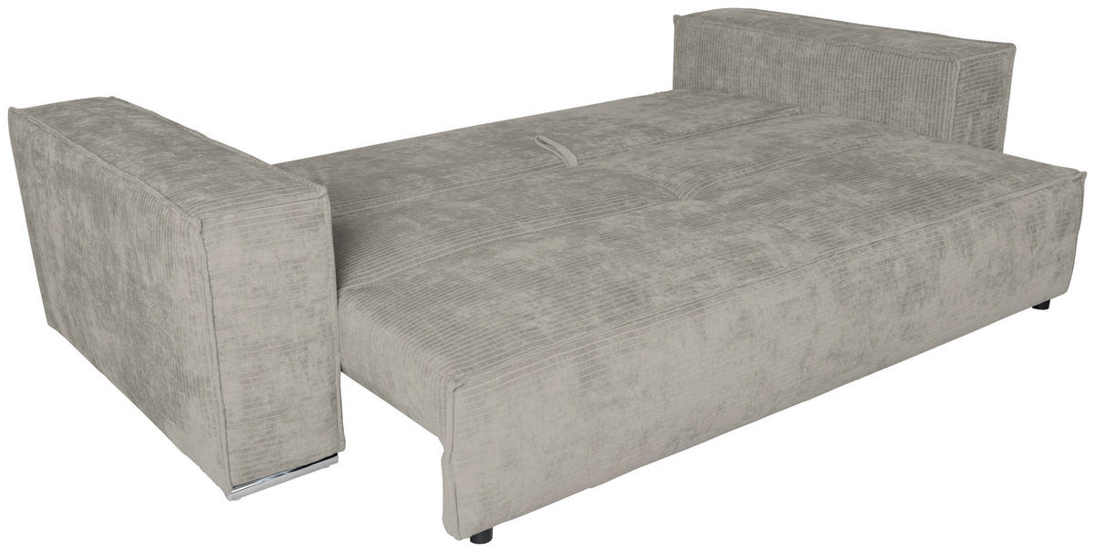 BIGSOFA Flachgewebe Creme  - Chromfarben/Creme, KONVENTIONELL, Textil/Metall (256/68/122cm) - Carryhome