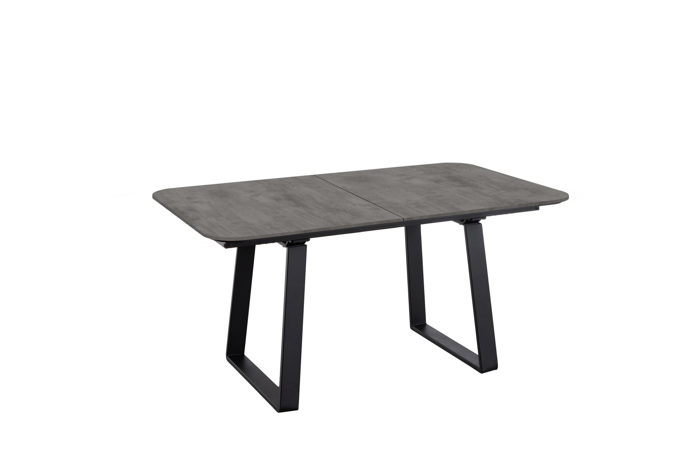 ESSTISCH 160-210/95/76 cm Nachbildung  Holz, Metall ausziehbar, in verschiedenen Größen erhältlich oval Schwarz, Schieferfarben  - Schieferfarben/Schwarz, Basics, Holz/Metall (160-210/95/76cm) - Celina Home