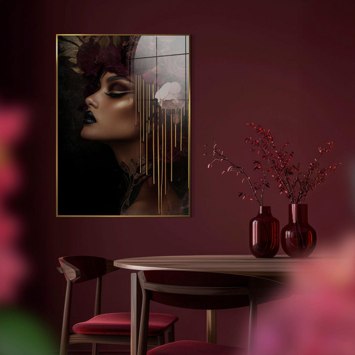 GLASBILD Frauen 80/120 cm  - Multicolor, Basics, Glas/Holz (80/120cm)