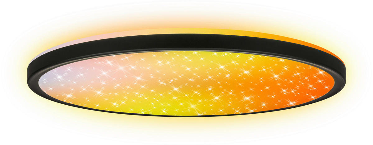 LED-DECKENLEUCHTE Aura Glow 37,5/4,5 cm   - Schwarz, KONVENTIONELL, Kunststoff (37,5/4,5cm) - Briloner