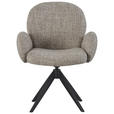 ARMLEHNSTUHL  in Eisen Webstoff  - Schwarz/Grau, Design, Textil/Metall (63/87/65cm) - Novel