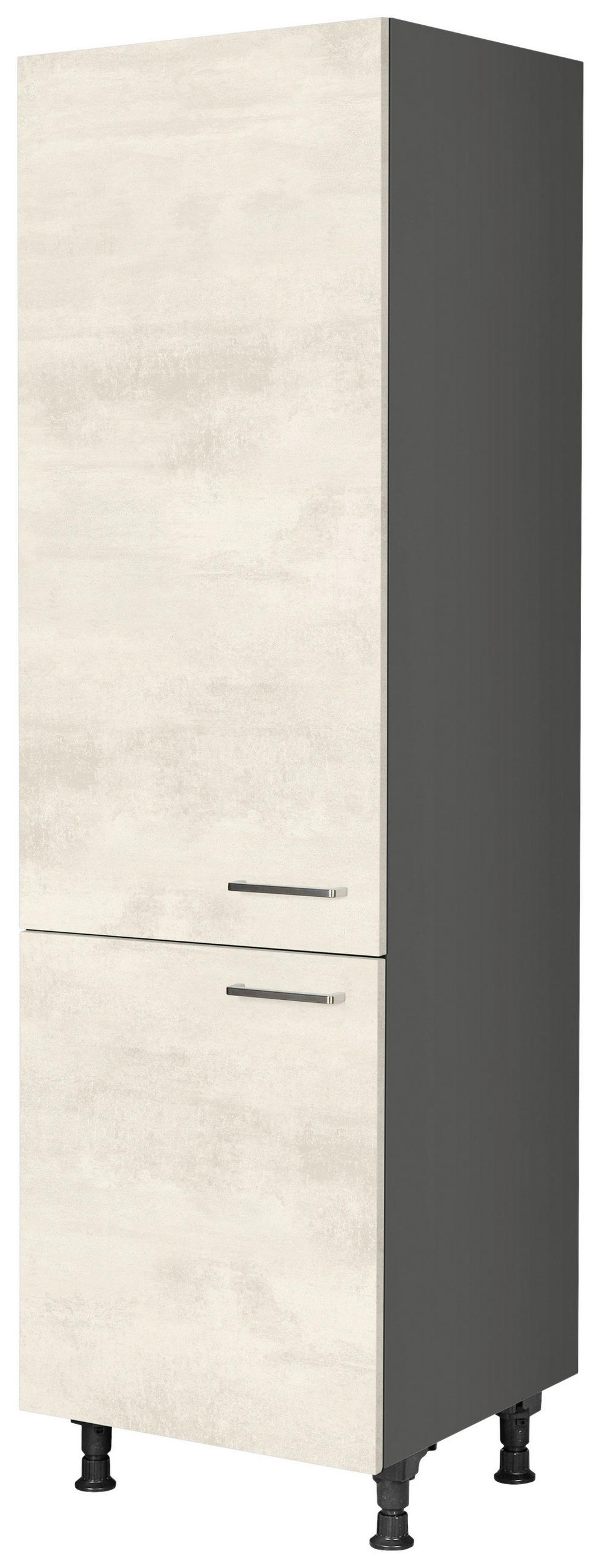 GERÄTEUMBAUSCHRANK 60/216,6/58 cm  in Weiß  - Schieferfarben/Edelstahlfarben, MODERN, Holzwerkstoff/Metall (60/216,6/58cm) - Nobilia