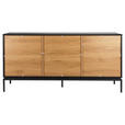 SIDEBOARD Naturfarben, Schwarz  - Schwarz/Naturfarben, Design, Holzwerkstoff (160/80/40cm) - Xora