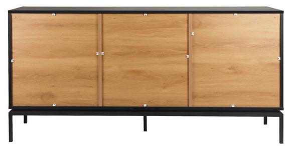 SIDEBOARD Naturfarben, Schwarz  - Schwarz/Naturfarben, Design, Holzwerkstoff (160/80/40cm) - Xora