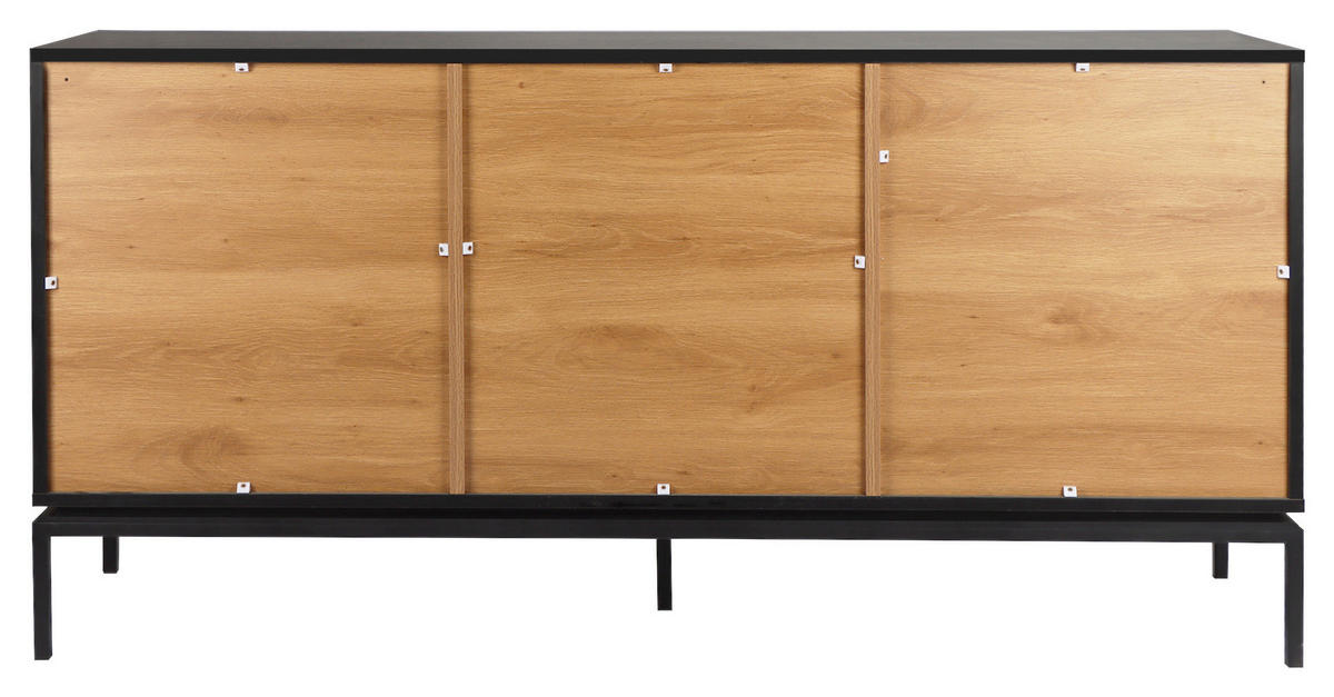 TÁLALÓSZEKRÉNY 160/80/40 cm  - fekete/natúr, Design, faalapú anyag (160/80/40cm) - Xora