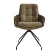 ARMLEHNSTUHL  in Velours  - Schwarz/Olivgrün, Design, Textil/Metall (63/90/69cm) - Johann Jakob