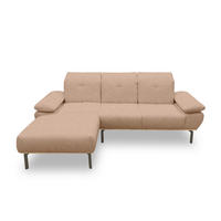 ECKSOFA Rotbraun Mikrofaser  - Wildeiche/Rotbraun, Design, Textil/Metall (242/170cm) - MID.YOU