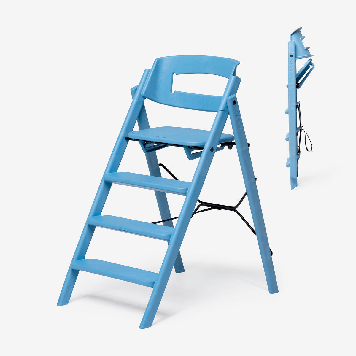 STOLČEK ZA HRANJENJE  KAOS Klapp High Chair    45,5/60/81 cm       modra  - modra, Basics, umetna masa (45,5/60/81cm)