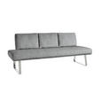 SITZBANK 224/92/78 cm  in Grau, Hellgrau  - Chromfarben/Hellgrau, Design, Textil/Metall (224/92/78cm) - Dieter Knoll