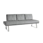 SITZBANK 224/92/78 cm  in Grau, Hellgrau  - Chromfarben/Hellgrau, Design, Textil/Metall (224/92/78cm) - Dieter Knoll