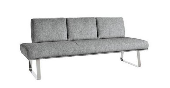 SITZBANK 224/92/78 cm in Grau, Hellgrau - Chromfarben/Hellgrau, Design, Textil/Metall (224/92/78cm) - Dieter Knoll
