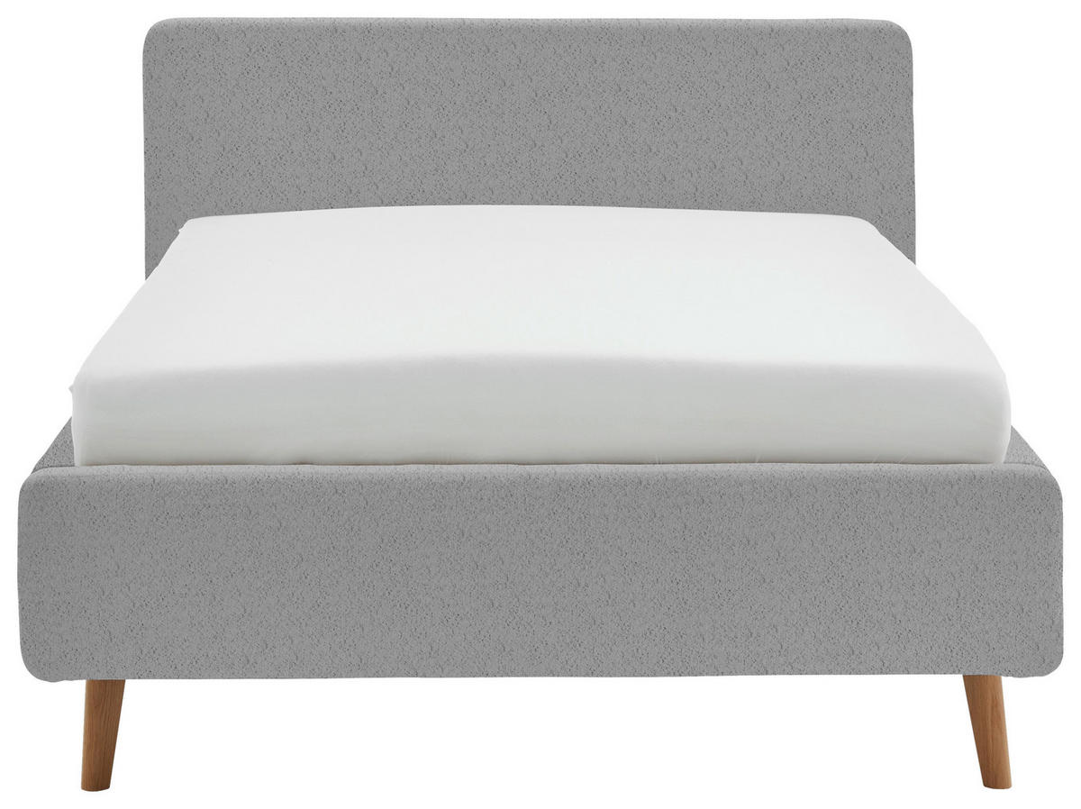 POLSTERBETT 140/200 cm  in Grau  - Eichefarben/Grau, Design, Holz/Textil (140/200cm) - Xora