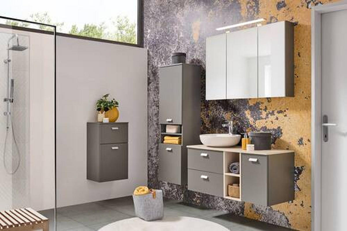UNTERSCHRANK 40,3/70/32 cm   - Eichefarben/Silberfarben, MODERN, Holzwerkstoff/Metall (40,3/70/32cm) - Stylife
