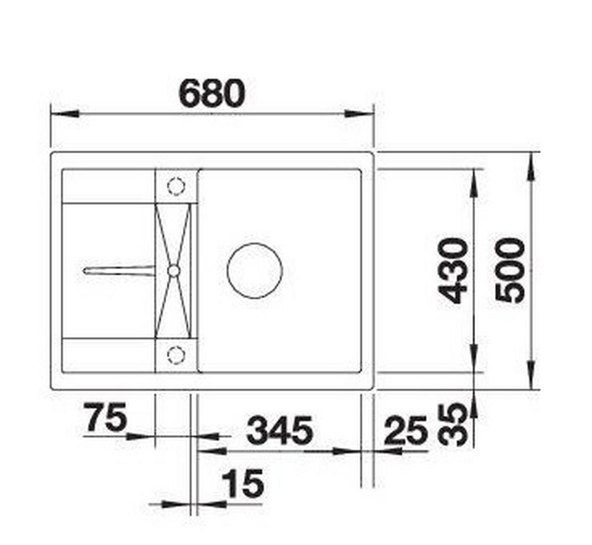 SPÜLE 519581  - Braun, Basics, Stein (68/19/50cm) - Blanco