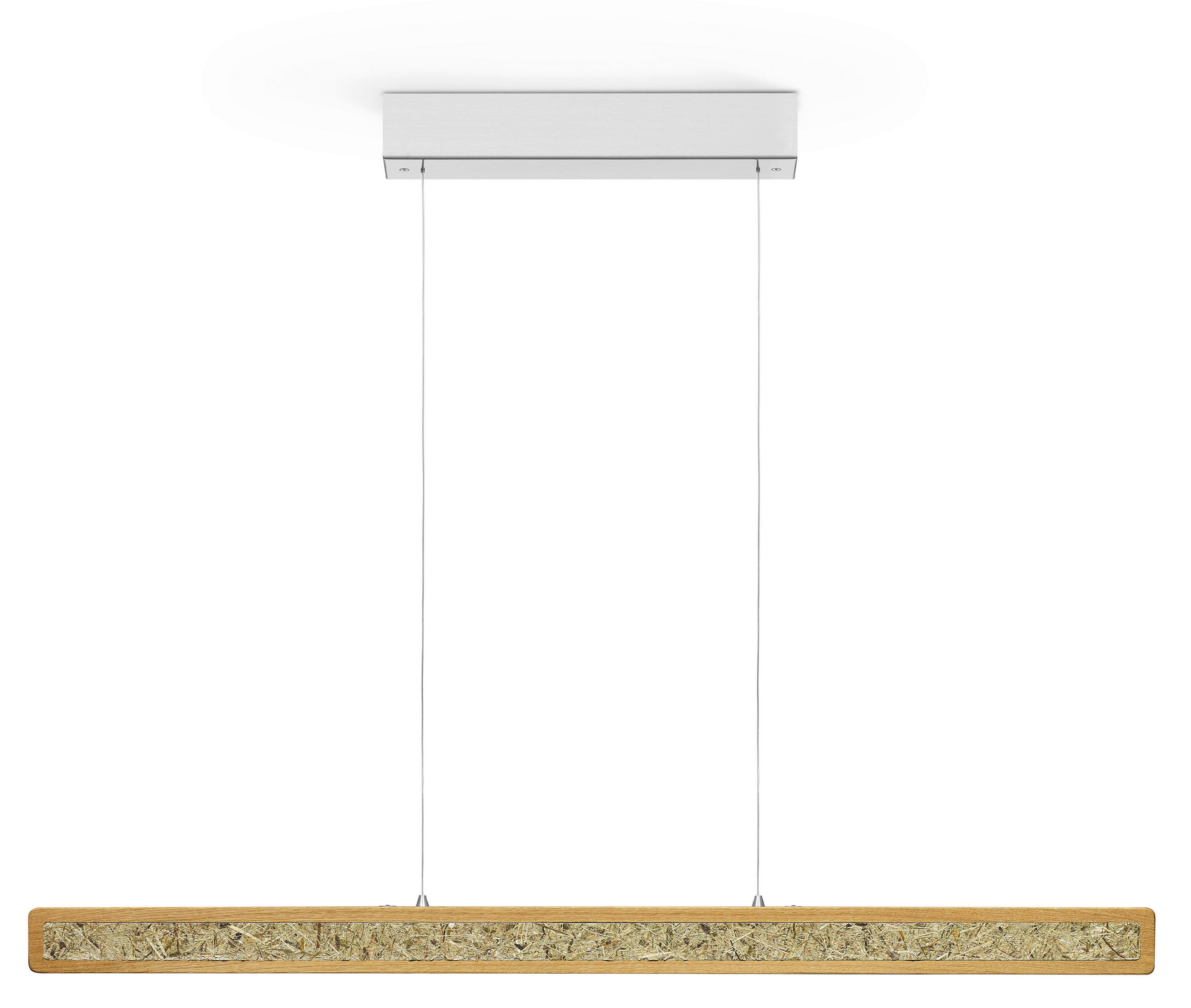 LED-HÄNGELEUCHTE 100/4/55-150 cm  - Silberfarben/Braun, Natur (100/4/55-150cm) - Herzblut