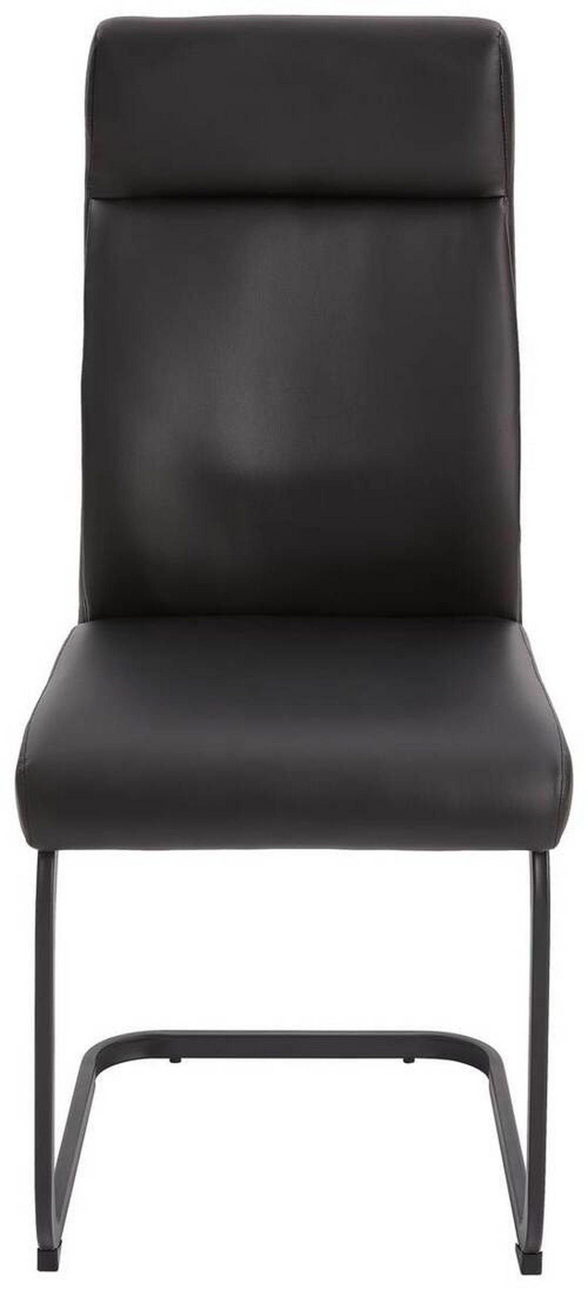 SCHWINGSTUHL  in Eisen Lederlook  - Schwarz, MODERN, Textil/Metall (44/102/61cm) - Livetastic