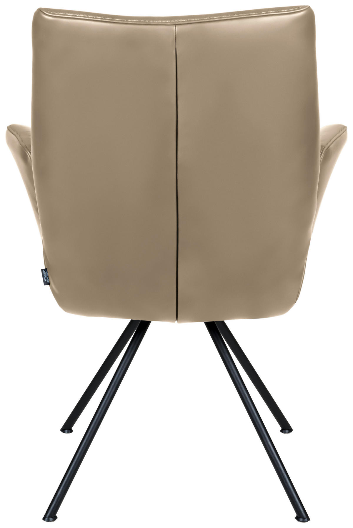 ARMLEHNSTUHL  in Stahl Echtleder pigmentiert  - Schwarz/Cappuccino, Design, Leder/Metall (65/91/63cm) - Dieter Knoll