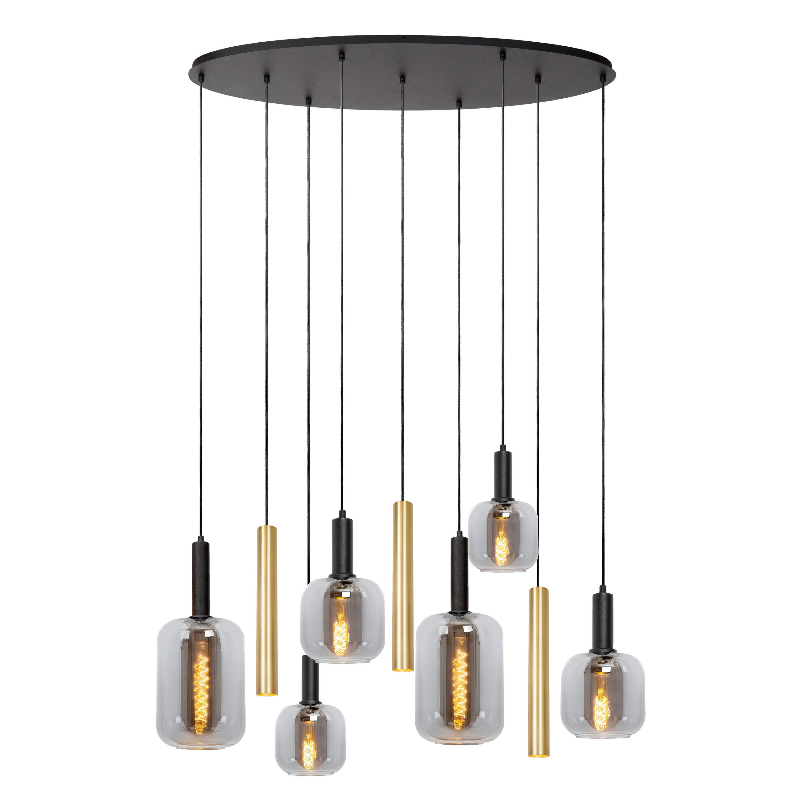 VISEČA NIHALNA SVETILKA  JOANET   130/35/150 cm        40 W E27 - rumena/črna, Design, steklo (130/35/150cm)