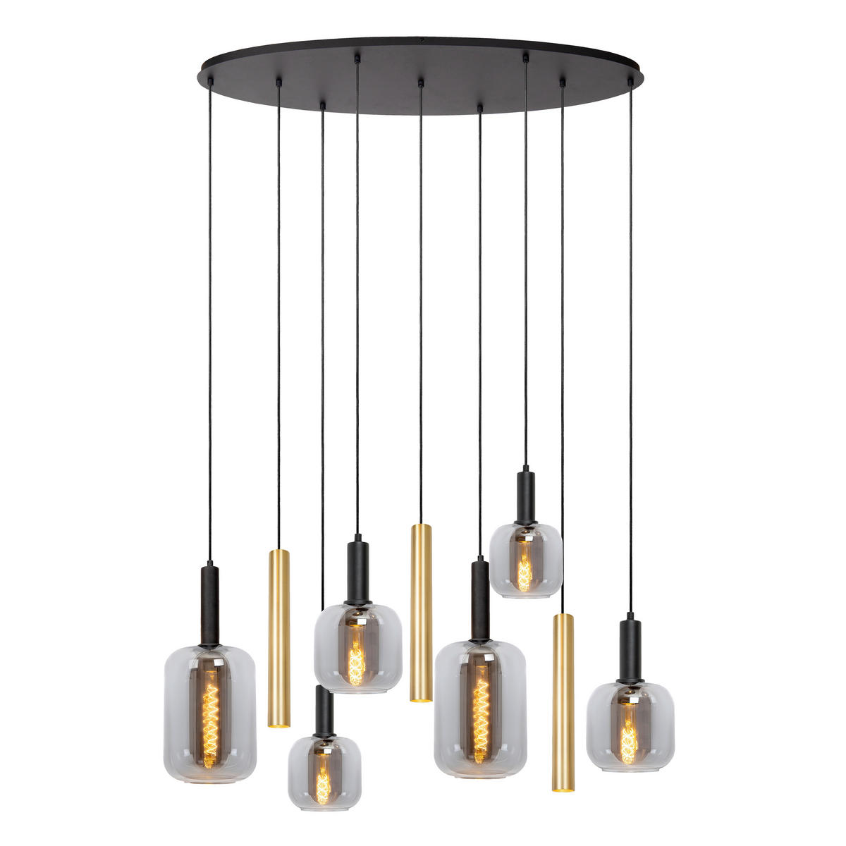 VISEČA NIHALNA SVETILKA  JOANET   130/35/150 cm        40 W E27 - rumena/črna, Design, steklo (130/35/150cm)