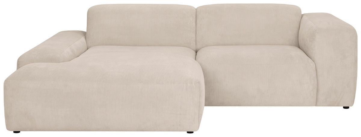 ECKSOFA HANNAH Beige Cord  - Beige/Schwarz, Design, Kunststoff/Textil (170/252cm) - MID.YOU