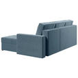 ECKSOFA  in Samt Blau  - Chromfarben/Blau, KONVENTIONELL, Kunststoff/Textil (233/140cm) - Carryhome