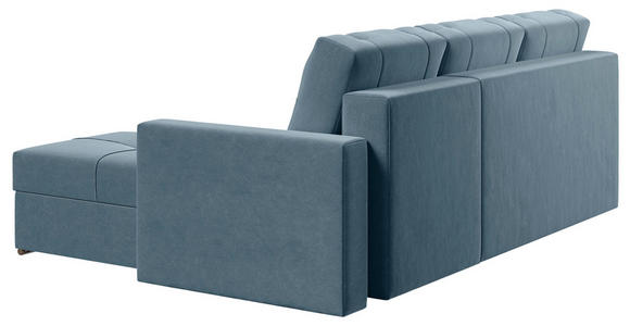 ECKSOFA  in Samt Blau  - Chromfarben/Blau, KONVENTIONELL, Kunststoff/Textil (233/140cm) - Carryhome