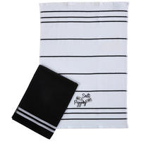 GESCHIRRTUCH-SET 2-teilig Schwarz, Weiß  - Schwarz/Weiß, Textil (50/70cm) - Esposa