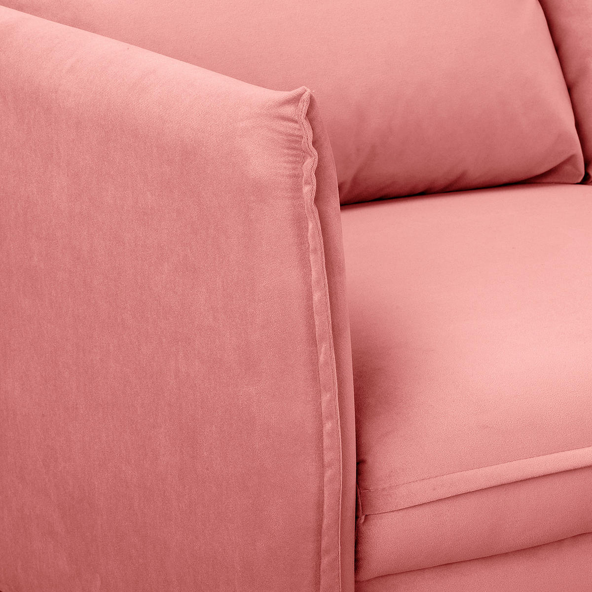 2-SITZER-SOFA JULI in Samt Rosa  - Schwarz/Rosa, Design, Holz/Textil (138/86/100cm) - P & B