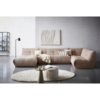 WOHNLANDSCHAFT Taupe Cord  - Taupe, Trend, Textil (185/390/210cm) - Livetastic