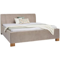ČALOUNĚNÁ POSTEL, 180/200 cm, béžová - barvy dubu/béžová, Moderní, dřevo/textil (180/200cm) - Moderano