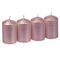 STUMPENKERZENSET 4,7/7,5 cm  - Dunkelrosa, KONVENTIONELL, Paraffin (4,7/7,5cm) - Steinhart