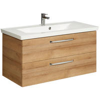 MASCĂ PENTRU LAVOAR  - culoare lemn stejar/culoare crom, material pe bază de lemn (105/51/49cm) - Xora