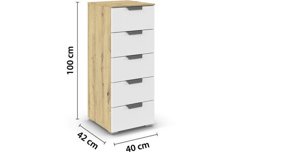KOMMODE  in 40/100/42 cm  - Chromfarben/Weiß, Design, Holzwerkstoff/Metall (40/100/42cm) - Carryhome